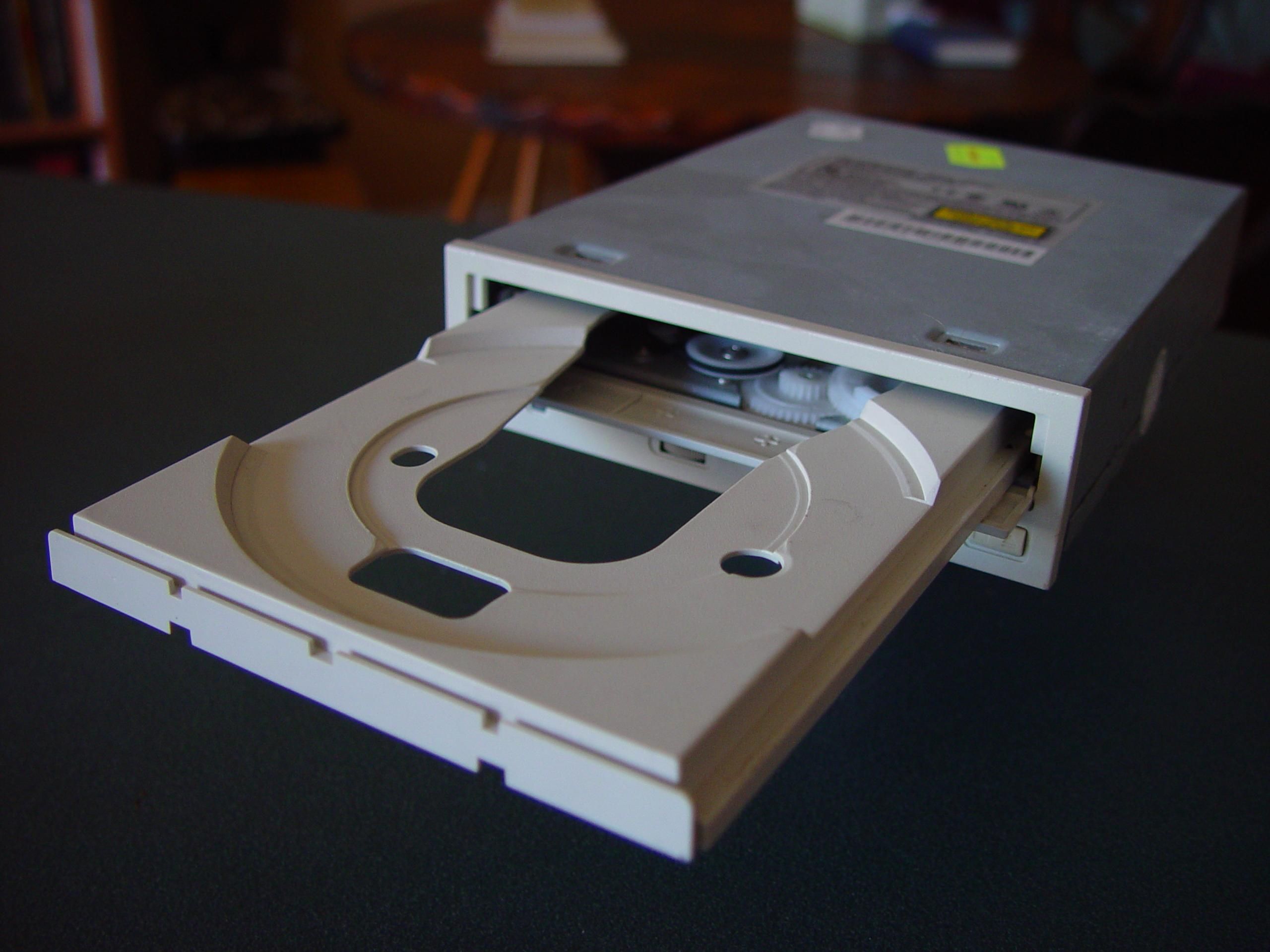 Cd rom drive with door open